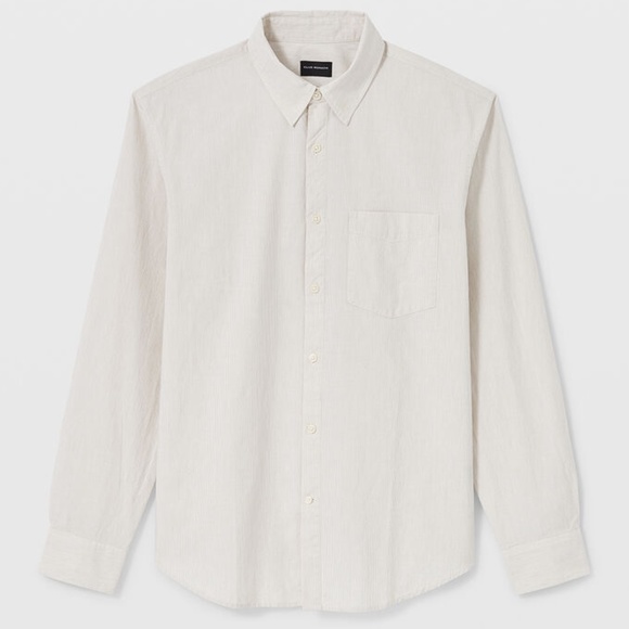 Long Sleeve Refined Chambray Shirt - New With Tags - NEVER WORN - Grey Mix - Picture 5 of 5